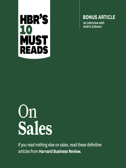 Title details for HBR's 10 Must Reads on Sales by Harvard Business Review - Available